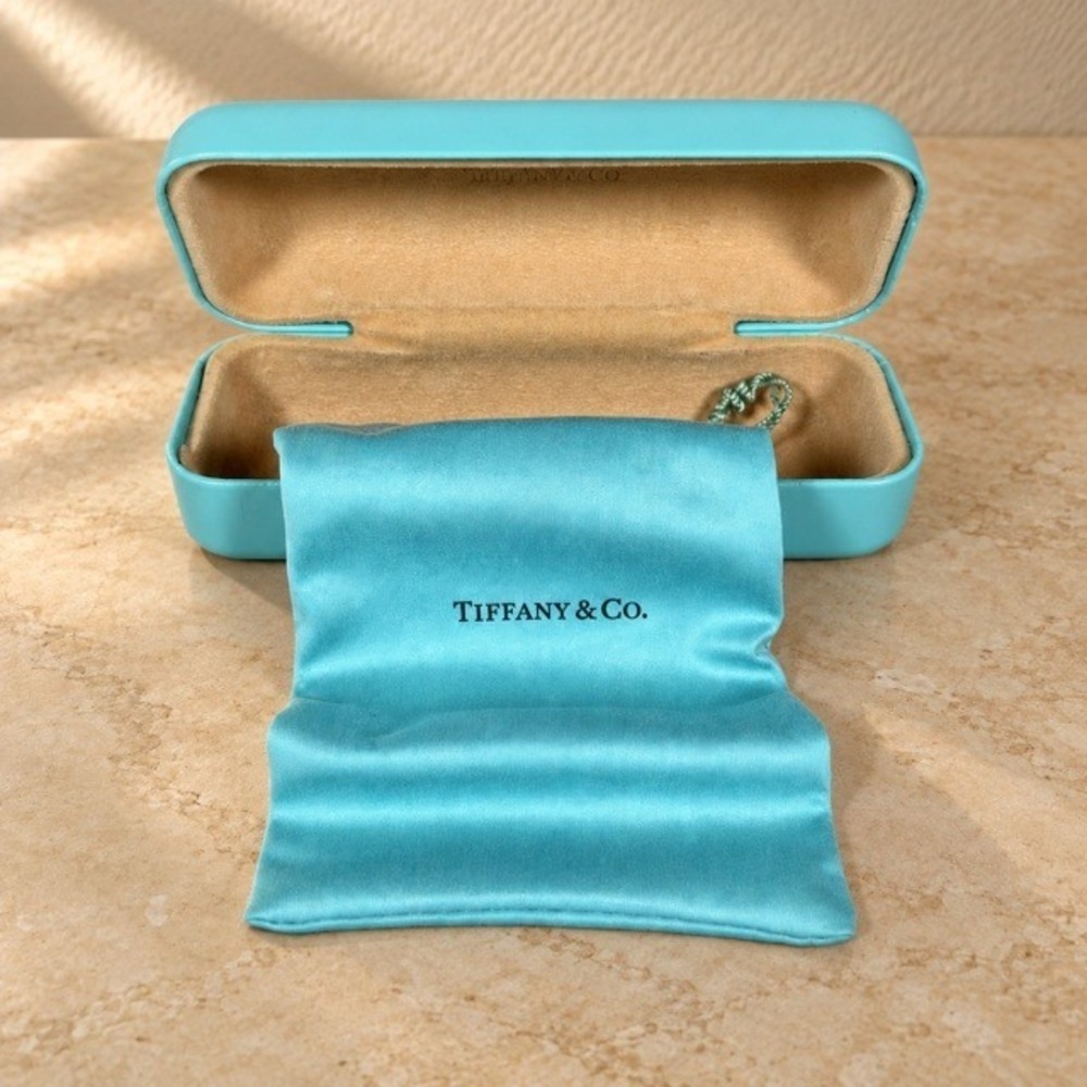 Tiffany & Co. Turquoise Eyeglass Sunglass Hard Case + Matching Pouch